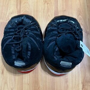 Black and Red Plush Slippers